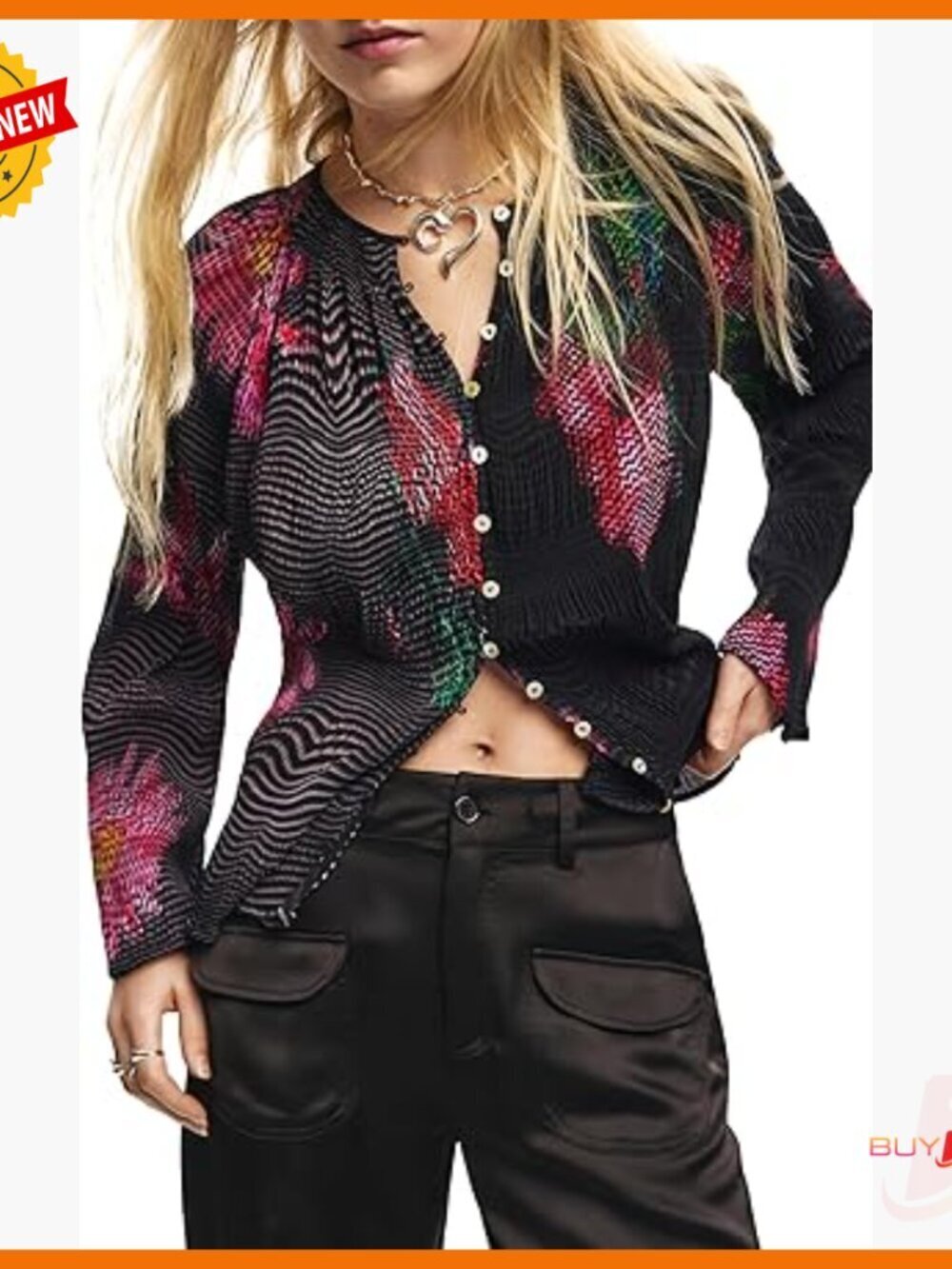 Long Sleeve Blouse Regular Fit Polyester Spring Summer Crew Neck